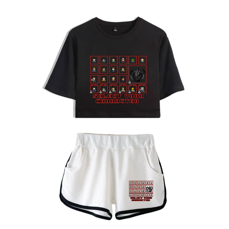

Stranger Things Women Two Piece Set Women Fashion Summer Short Sleeve Crop Top+Shorts 2019 New Arrival Hot Sale Trendy Clothes