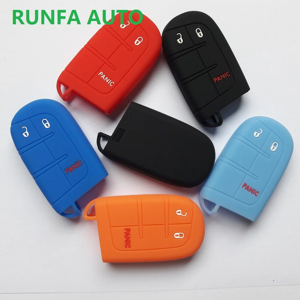 RUNFA Авто FOB умный дистанционный чехол для Jeep Dodge Fiat 500X Chrysler 2+ 1 кнопка силиконовый чехол для ключей