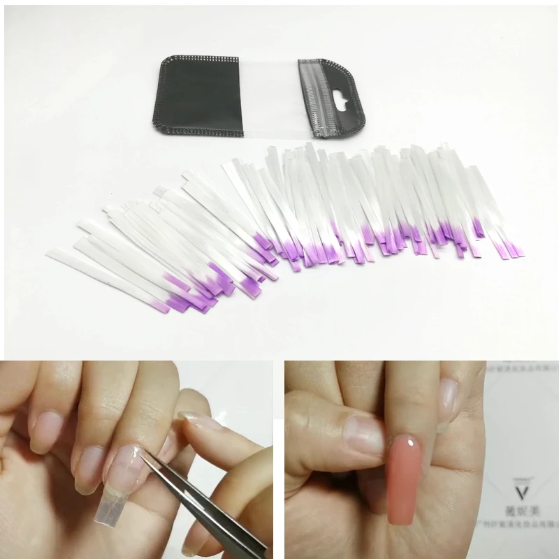 10/30/50/100 шт. волокна Стекло наращивание ногтей Стекло Fibernails волокна для лака для ногтей, шелковые расширение ружье гвоздя набора формы акриловых Советы инструмент для салона
