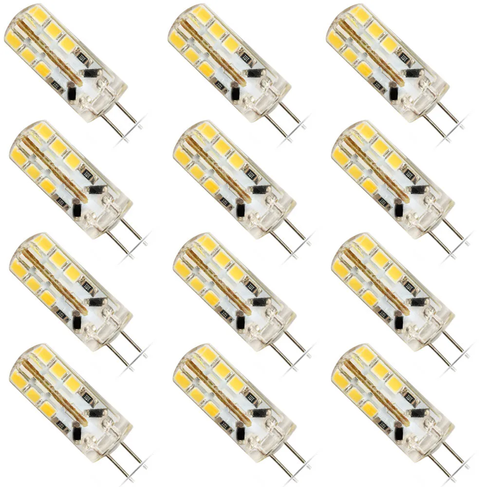 Набор из 12 G4 лампы 24 SMD 2835 супер яркий светодиодный светильник AC/DC 12V 6W лампа