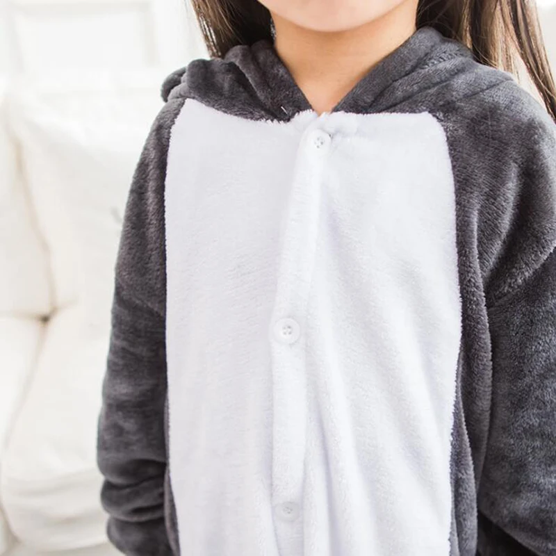 Детский серый костюм для косплея кигуруми комбинезон с героями мультфильмов