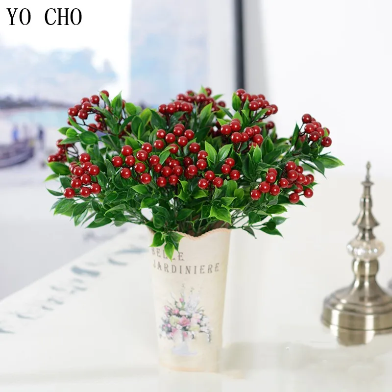 Йо Чо искусственные мини вишневые ягоды искусственный жемчуг цветок Stamen DIY