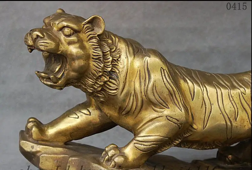 18 &quotкитайские изгнание злых духов Зодиак из латуни тигр на каменной