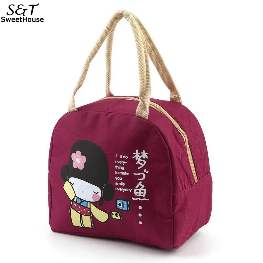 Унисекс Портативная сумка Ланч-бокс с застежкой-молнией для хранения еды пикника