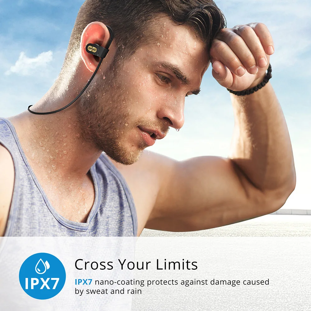 Mpow пламя Bluetooth наушники IPX7 водонепроницаемый беспроводной гарнитура Handsfee спортивные наушники с микрофоном и 7 ч Время воспроизведения для телефона