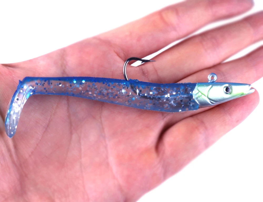 HENGJIA 5Pcs 11cm 21g Fishing Lures Sinking Pencil Shaped Jig Fish Head Soft Lure Artificial Bait With Hooks 5 color | Спорт и
