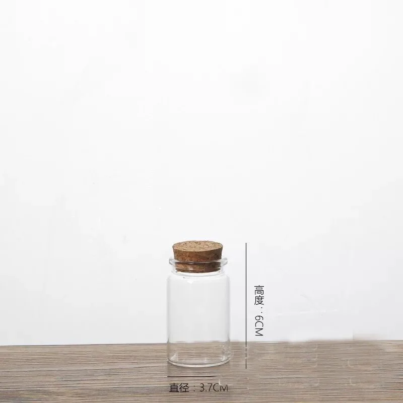 10pcs/lot 37*60mm 40ml Glass Bottles Vial Empty Sample Jars with Cork Stoppers for DIY Craft Container Decoration Transparent | Дом и сад