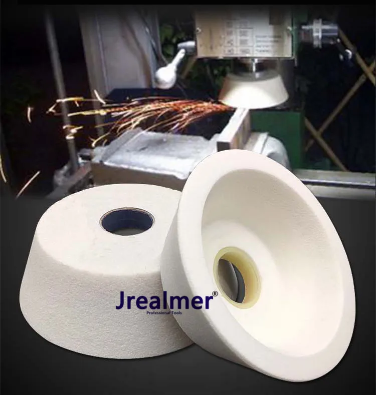 Чашеобразный шлифовальный круг Jrealmer Dia70/100/125 мм, 1 шт., белый корунд, высокое качество, белый корунд