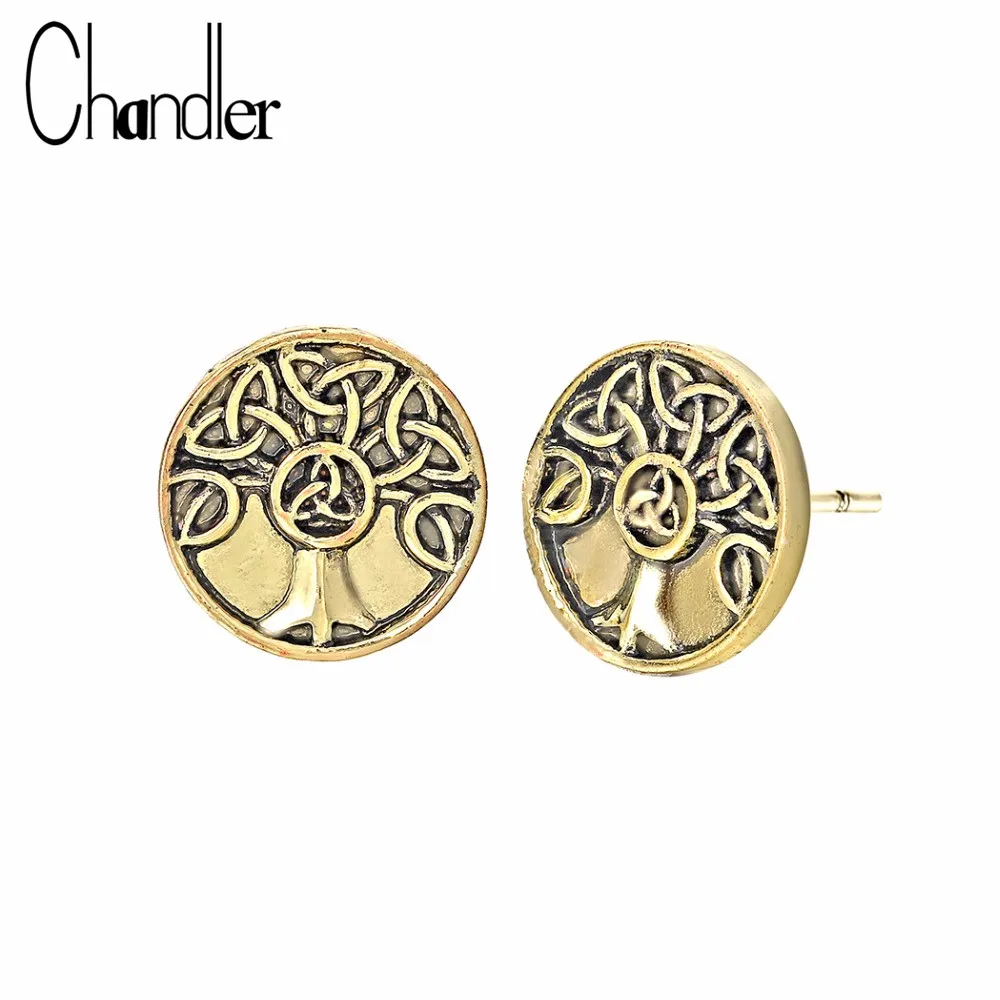 Женские медные сережки Chandler Tree of Life круглые с узелком ювелирные изделия