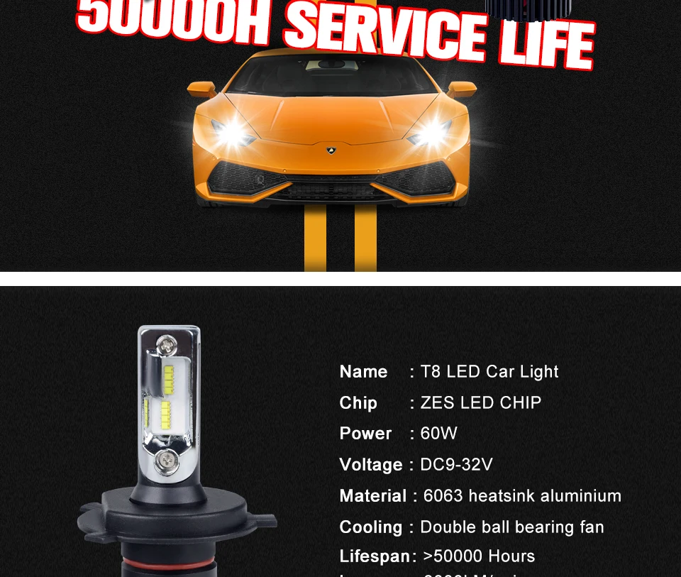 Foxcncar H11 H4 H7 Smart IC светодиодный фонарь 150 м Диапазон 60 Вт 6500 лм к грузовик 24 В Автомобильное Наружное освещение zes чип встроенный вентилятор