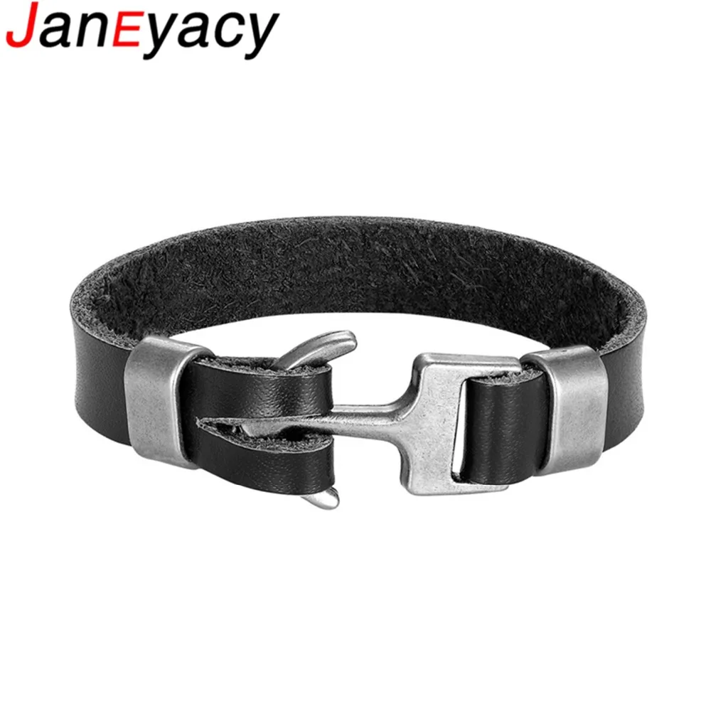 Janeyacy 2019 новые модные браслеты с якорем мужской кожаный браслет Паракорд женский