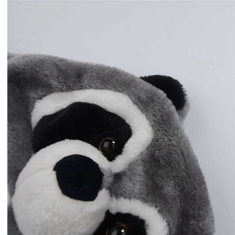 Плюшевый енот шапка Новинка Кепка костюм животного шапочка подарок на день