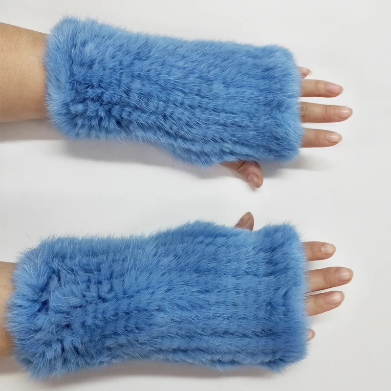 Mink Fur gloves 20 CM 2020 Glove Luxury Brand Mittens Solid Style For Russian Winter Real Gloves | Аксессуары для одежды