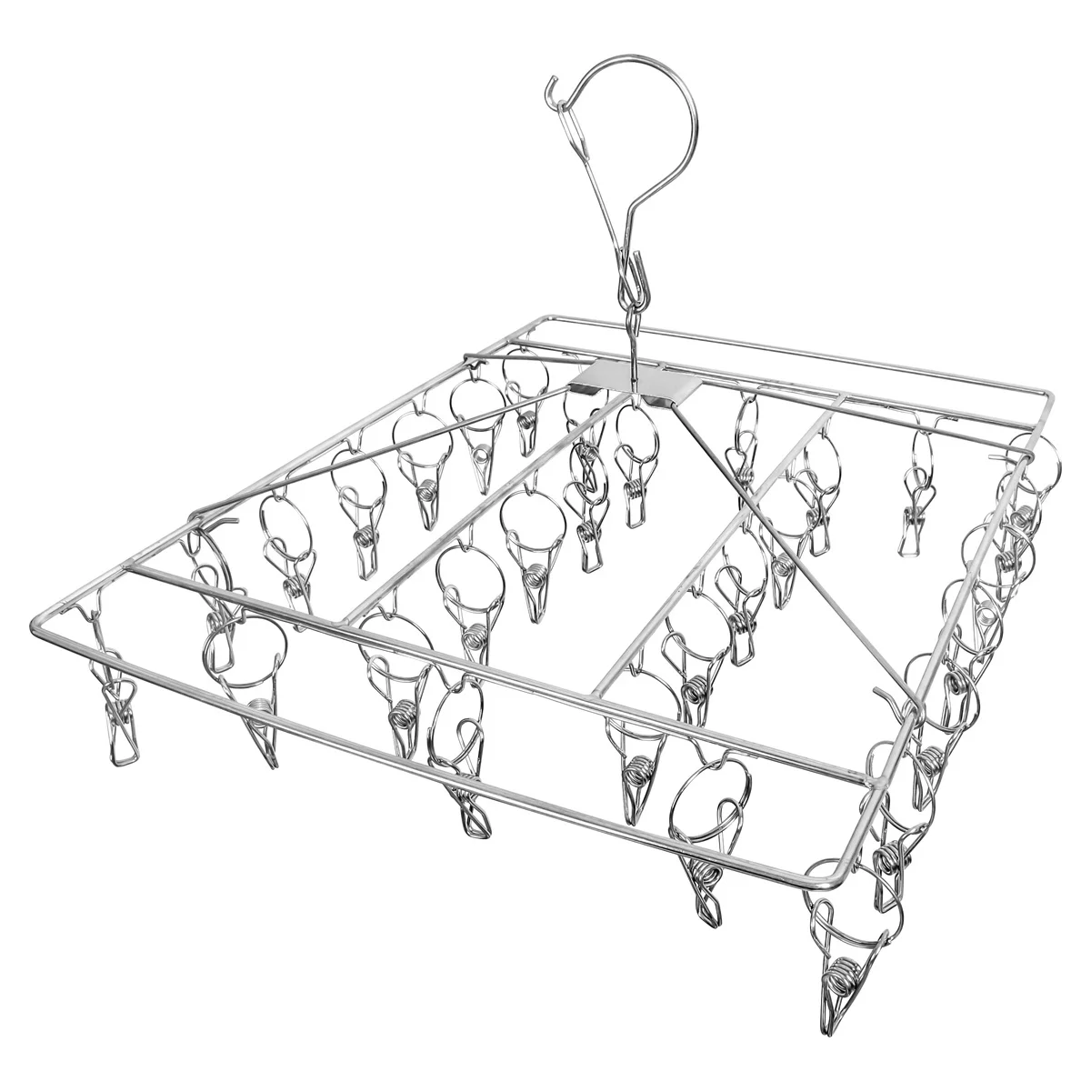 Сушилка для одежды складная вешалка из нержавеющей стали белья с 30 зажимами