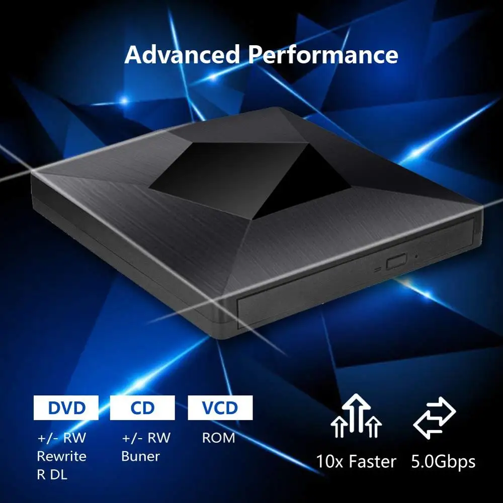 YiYaYo внешний CD/DVD проигрыватель USB 3 0 C портативный оптический привод CD DVD RW/ROM