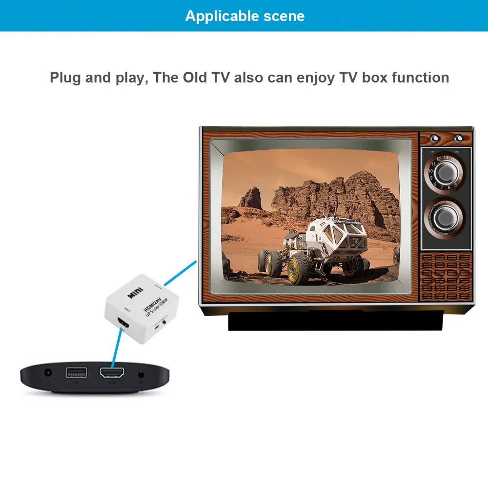 Реальный HD 1080P чип 1920*1080@ 60 Гц HDMI2AV Hdmi к RCA AV/CVSB L/R видео конвертер коробка для NTSC PAL выход