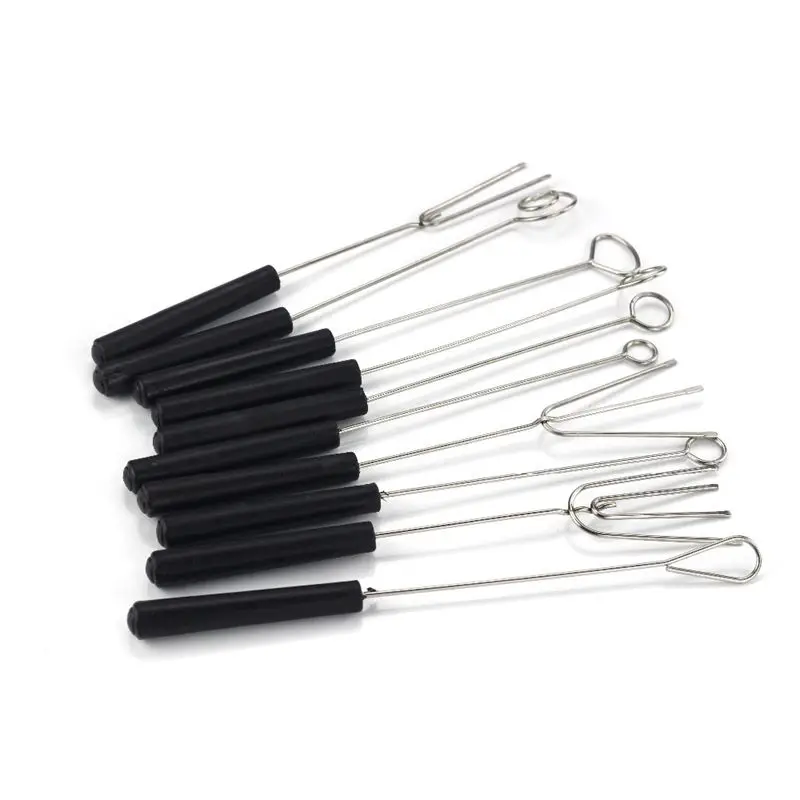 10 шт./компл. вилка из нержавеющей стали для шоколада с пластиковой ручкой конфеты