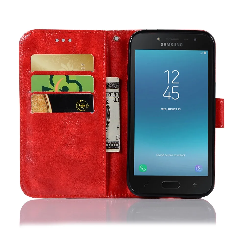 Новый чехол для Samsung Galaxy J2 Pro 2018 откидной Чехол из искусственной кожи j250f стильный