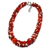 handmade natural agatespearlsmulticcolor 19 necklaceperfect women chirstmas gift pearl jewellery