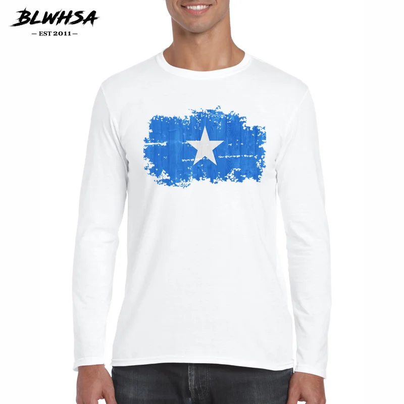 Брендовая хлопковая модная футболка BLWHSA новая осенняя мужская Повседневная с