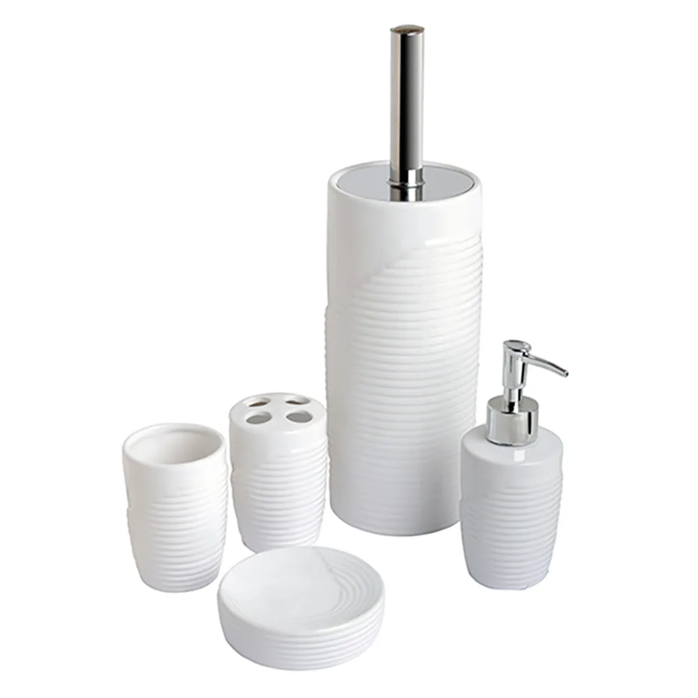 Набор аксессуаров для ванной комнаты из 5 предметов включая туалетную щетку с