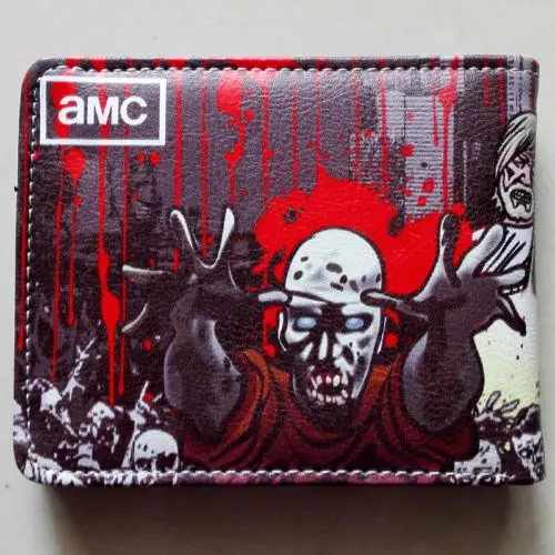 2018 AMC The Walking Dead LOGO 04 wallets Purse Red 12cm Leather Man New W106 | Багаж и сумки