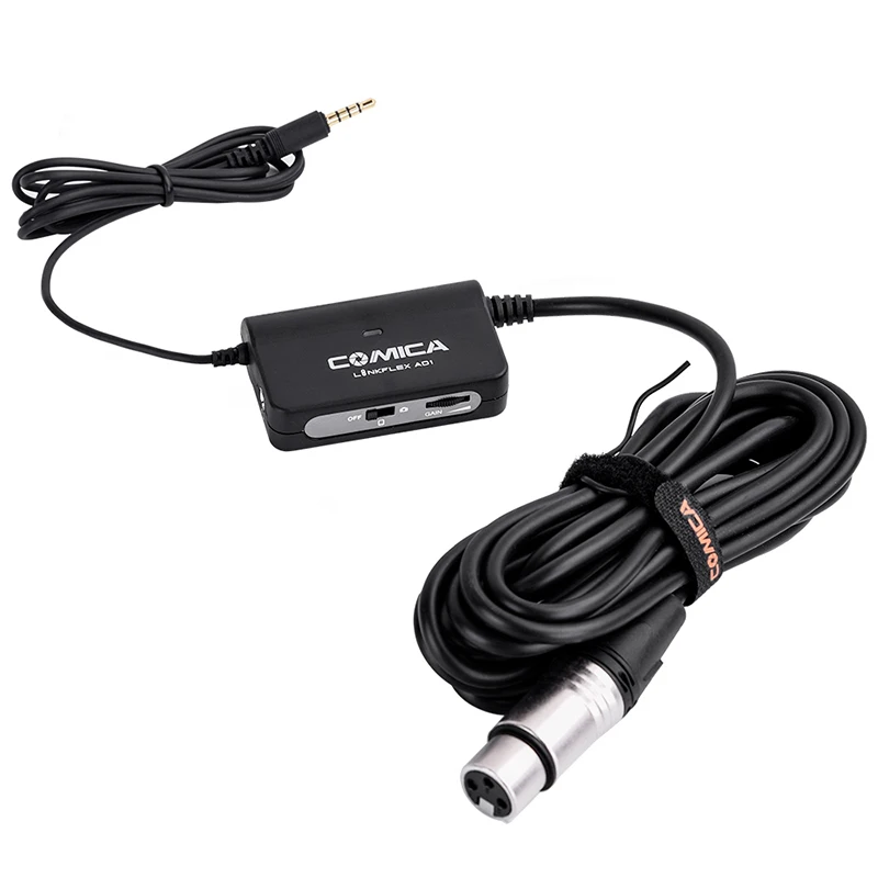 COMICA LinkFlex AD1 XLR 3.5mm предусилитель аудио адаптер для обоих смартфон Камера в