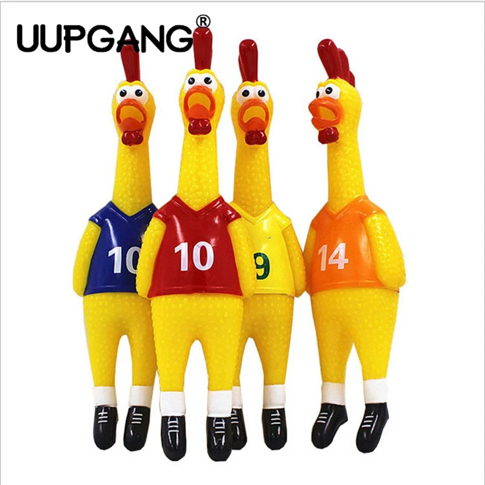 

Funny Rubber Screaming Chicken Squeeze Sound Toy Pets Product Dog Toys European Football Championship Vent Emotional Voice Toy