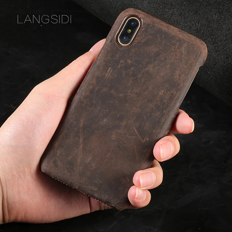 Wangcangli чехол для iPhone 7 Plus ручной работы из натуральной коровьей кожи заказанный