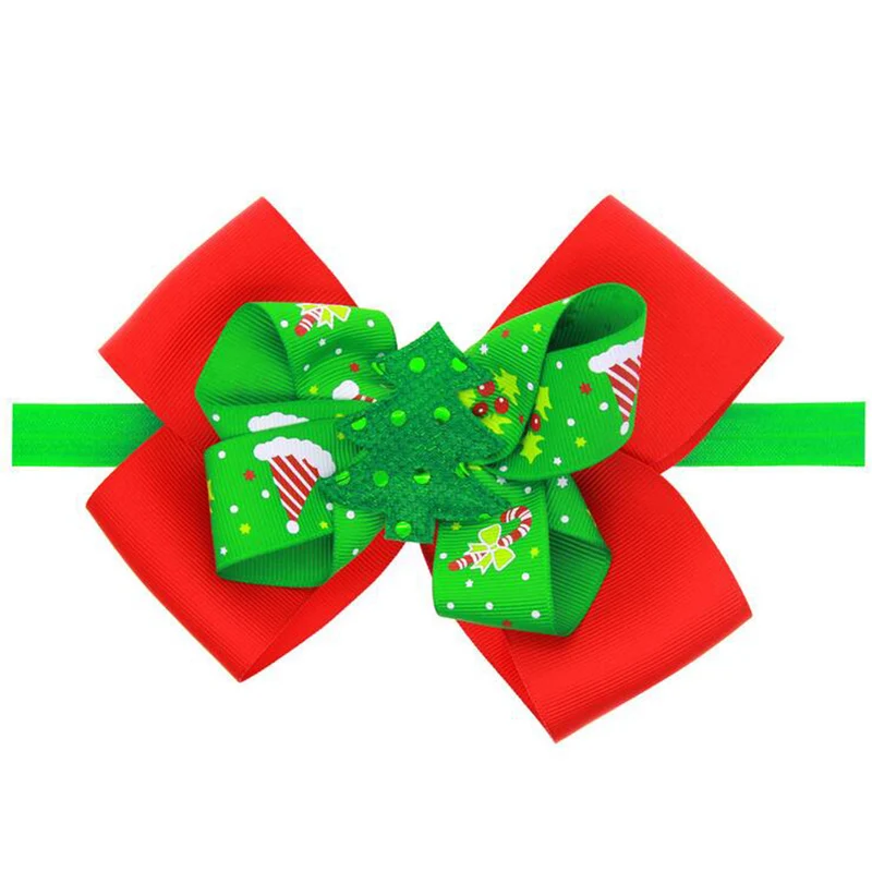 PPCrafts 6pcs/lot Newborn Baby Headband Christmas Style DIY Handmade Bow Ribbon HairBand Cute Girls Boy Headwear Accessories |