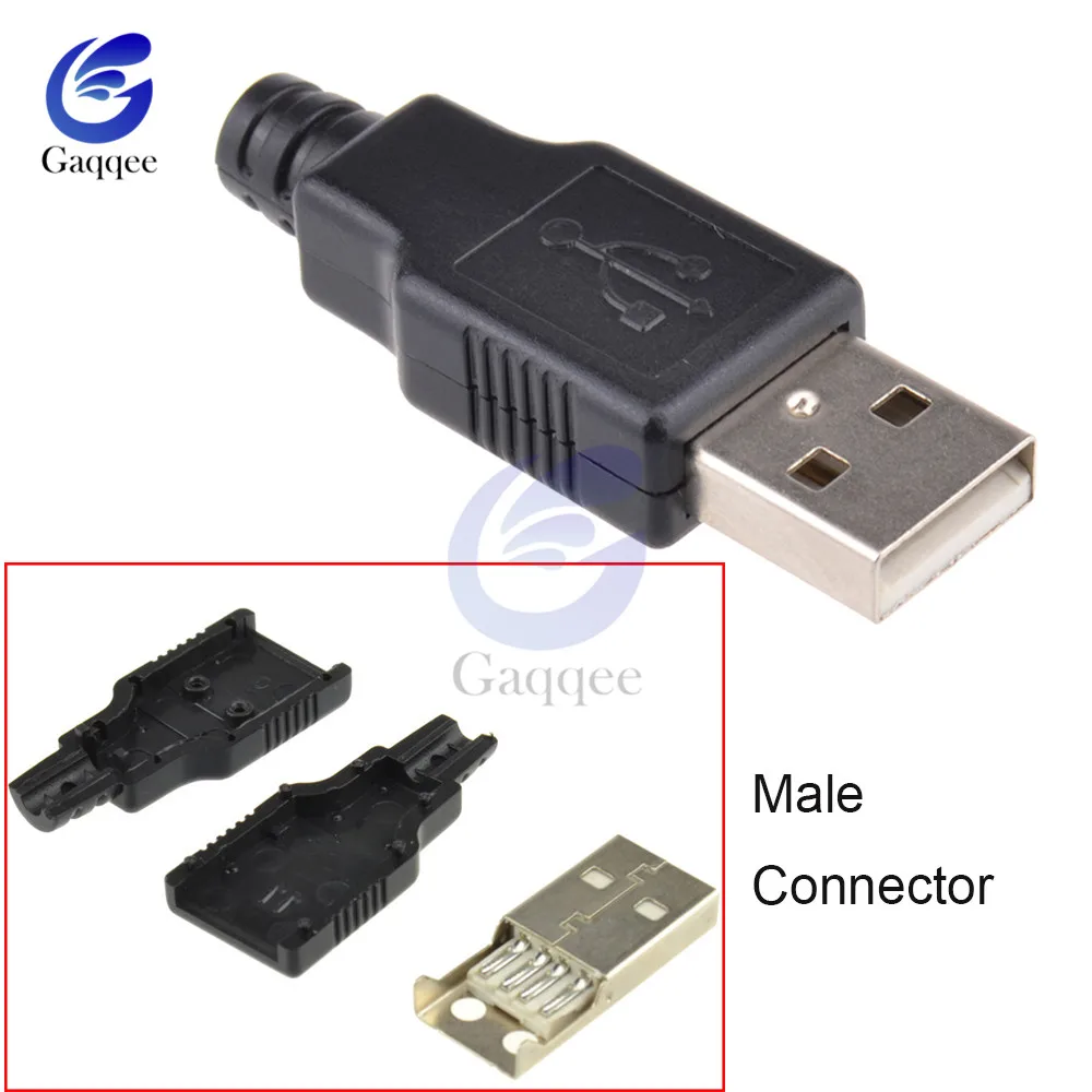 10 шт. 4 контактный разъем USB 2 0 типа A с черной пластиковой крышкой|Соединители| |