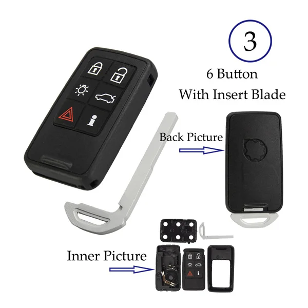 OkeyTech 5 Кнопка Smart Auto дистанционный ключ для автомобиля в виде ракушки для Volvo S60 V60 S70 V70 XC60 XC70 2007 2008 2009 ключа автомобиля чехол Брелок Обложка - Цвет: VOL-KS17