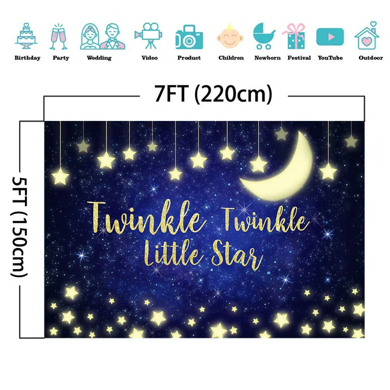 Вечерние Фотофон NeoBack Twinkle Little Star с облаками и небом для маленьких мальчиков на