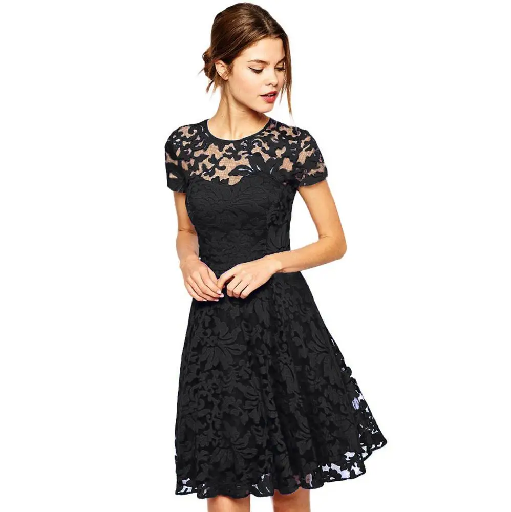 2019 летнее сексуальное кружевное короткое платье с подкладкой Abito in pizzo Vestido de encaje