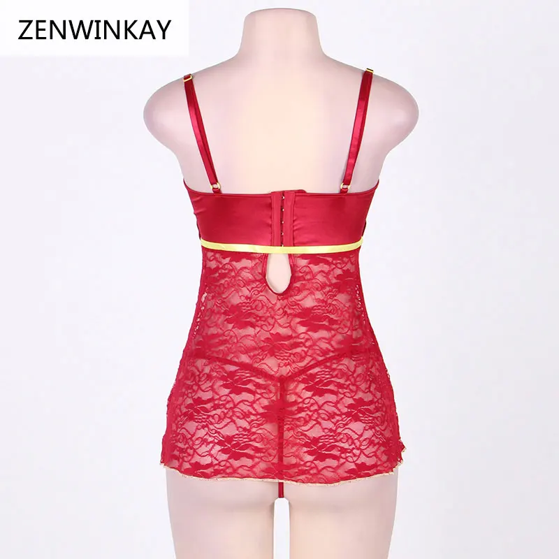 Ночная рубашка женская красная кружевная большого размера|lace nightgowns|plus nightgownred lace