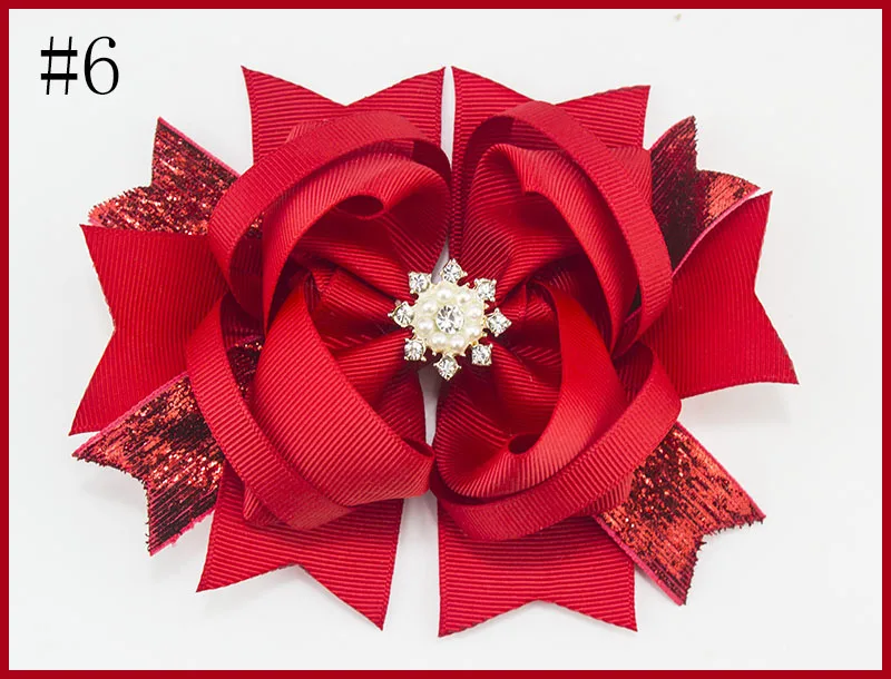 Бесплатная доставка 2017 новейшая 24 шт. 5 'rhinestone большие заколки для волос банты