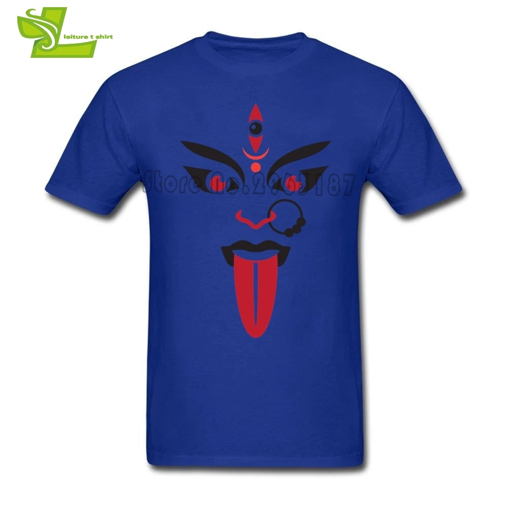 Hindu Goddess Kali T Shirt Man Summer Round Neck Club Tees Male Latest Big Tshirts Leisure Normal Loose Dad Tee Shirts | Мужская одежда