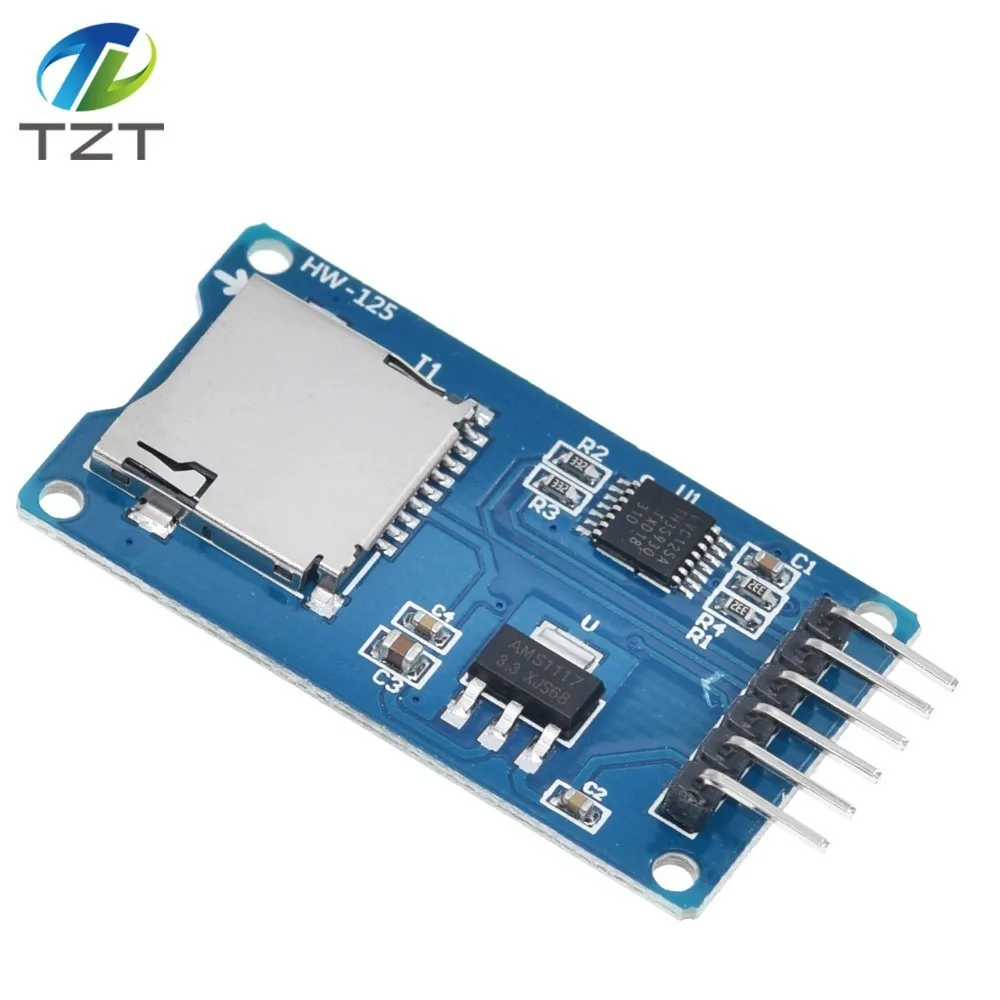 Модуль считывания карт Micro SD mini TF интерфейсы SPI с чипом преобразователя уровня для
