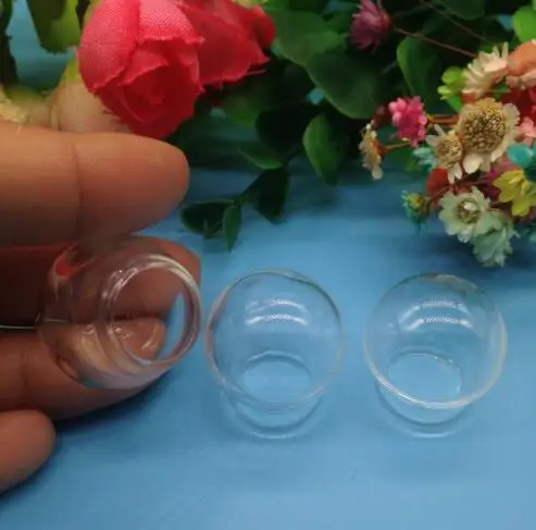 

50pcss/lot 20*15mm Transparent Glass Miniature Wish Bottle Globe Bubble Vial Pendants Round ball diy pendant necklace jewelry