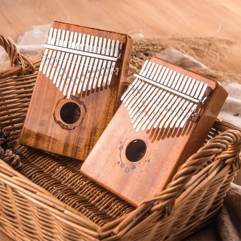 17 клавиш Kalimba пианино из красного дерева твердая древесина|Пианино| |