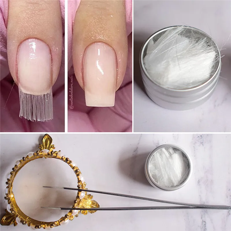 1 коробка гвоздь Fibernails Акриловые Советы волокно стекло расширение для ногтей