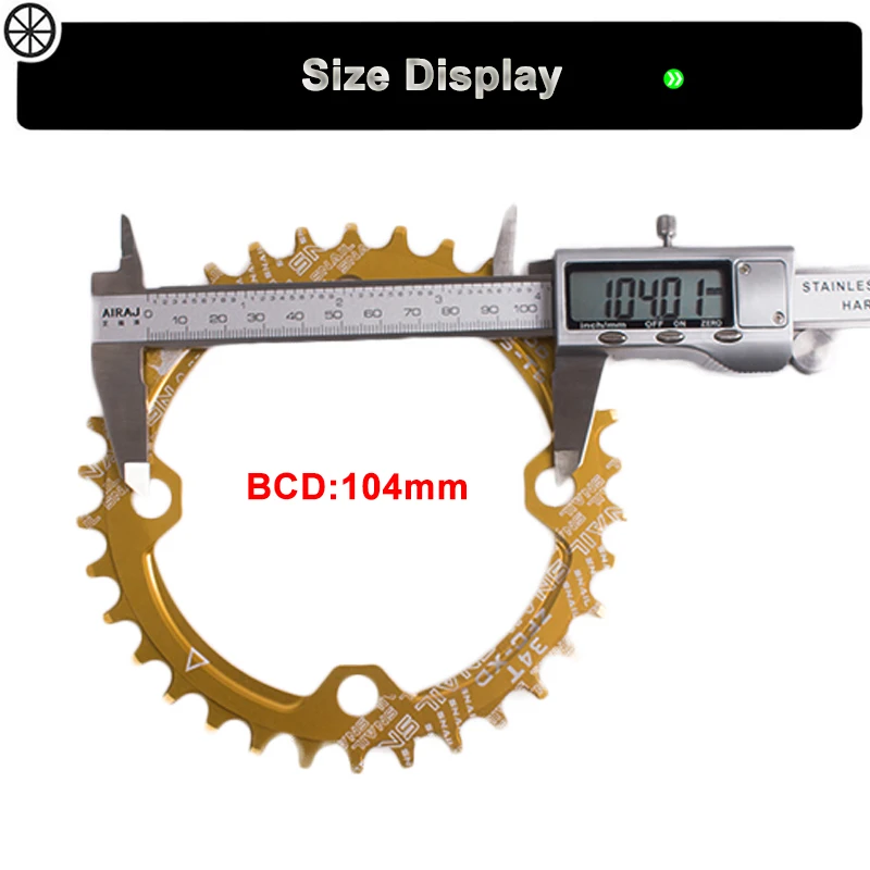 Горная цепь 104 BCD узкая широкая односкоростная цепь MTB кольцо цепи велосипеда дорожный велосипед круглая цепь колеса 32 T-42 T