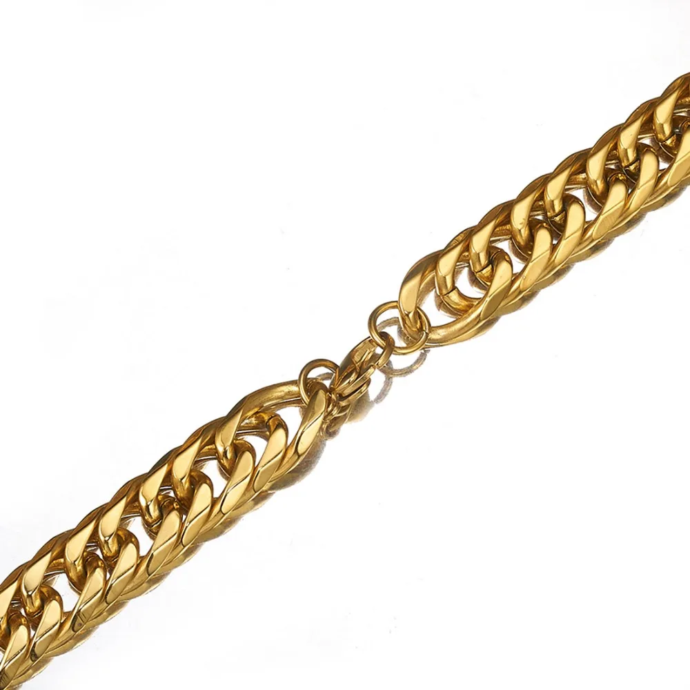 

13/16/19mm Stainless Steel Curb Cuban Necklace for Men/Women Gold Color Curb Chains Necklaces Fashion Jewelry 7"-40"