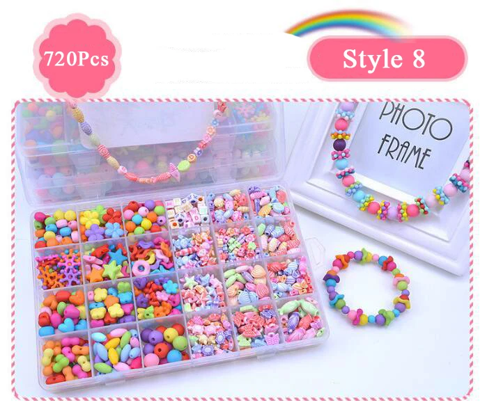 Colorful Cartoon Ассорти пластиковых акриловых бусин набор аксессуаров DIY Bracelects игрушки для изготовления ювелирных изделий бисер для детей набор креативных подарков для детей GYH - Цвет: Colorful Cartoon