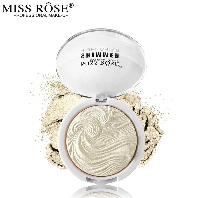 Miss Rose Новинка 3D мерцающая пудра хайлайтер палитра основа для лица Осветляющий