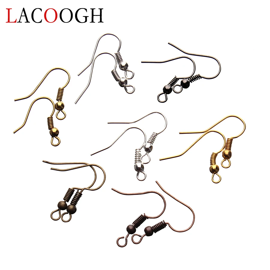 

Lacoogh Handmade 200pcs Gold Silver Color Gun Black Antique Bronze Copper Ear Wire Hook for DIY Earrings Hooks Jewelry Findings