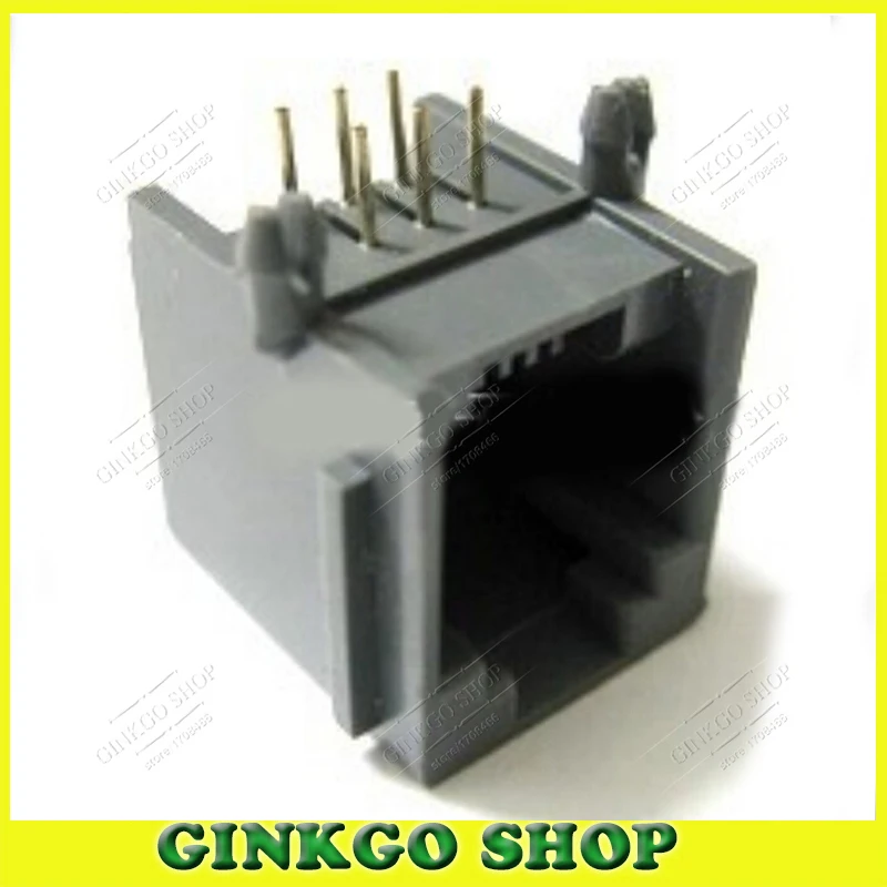 100 шт./лот Новинка RJ11 Телефонная модульная Сетевая розетка 623PCB-I-6P6C 6 Pin печатная