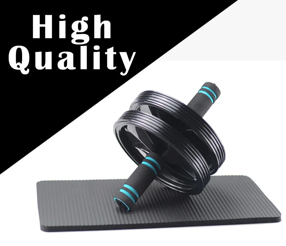Quality Double-wheel Ab Abdominal Press Silent Wheel Rollers Crossfit Exercise Equipment for Body Building Fitness Gym Free Pad | Спорт и
