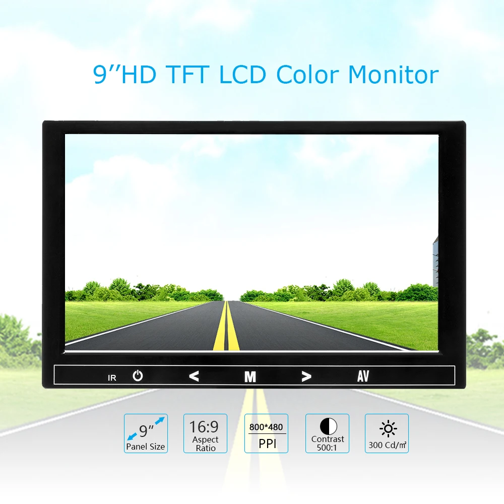 9 дюймов TFT lcd цветной видео монитор CCTV экран HDMI VGA BNC AV вход для ПК безопасности и