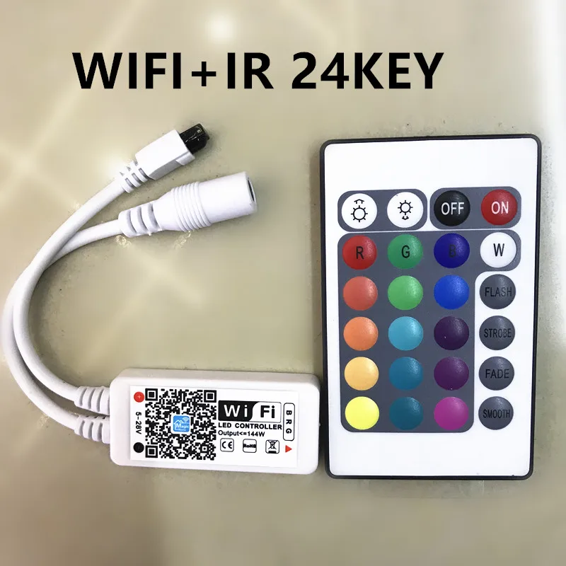 Wifi RGB LED контроллер Мини DC12V с RF 21Key/IR 24Key пульт дистанционного управления для